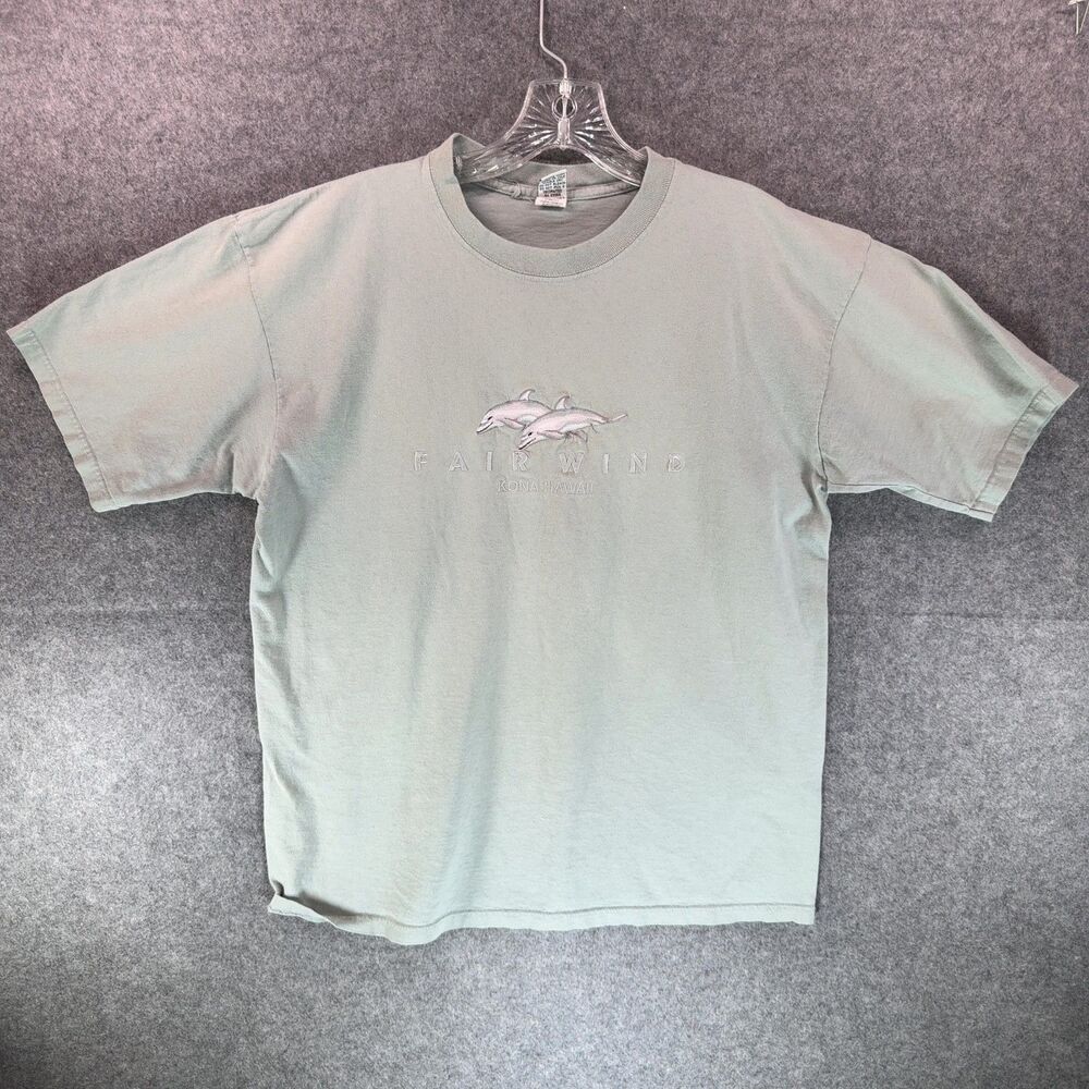 Sope Creek Fairwind Kona Hawaii Dolphin Embroidered Tee, Size M